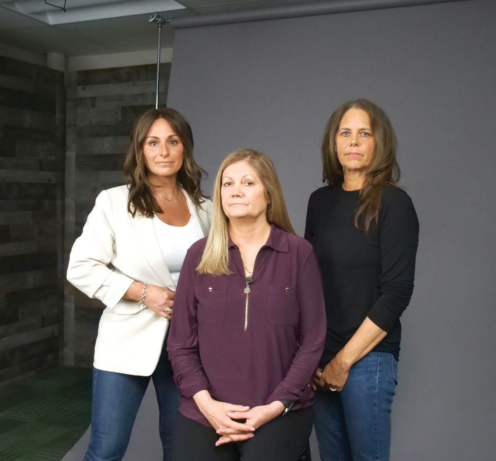 Survivors of domestic violence Amy Cerullo, Barbara Mattson and Nicole Behrens, featured in Markie Hancock’s documentary The Power of Community PHOTO COURTESY OF THE POWER OF COMMUNITY