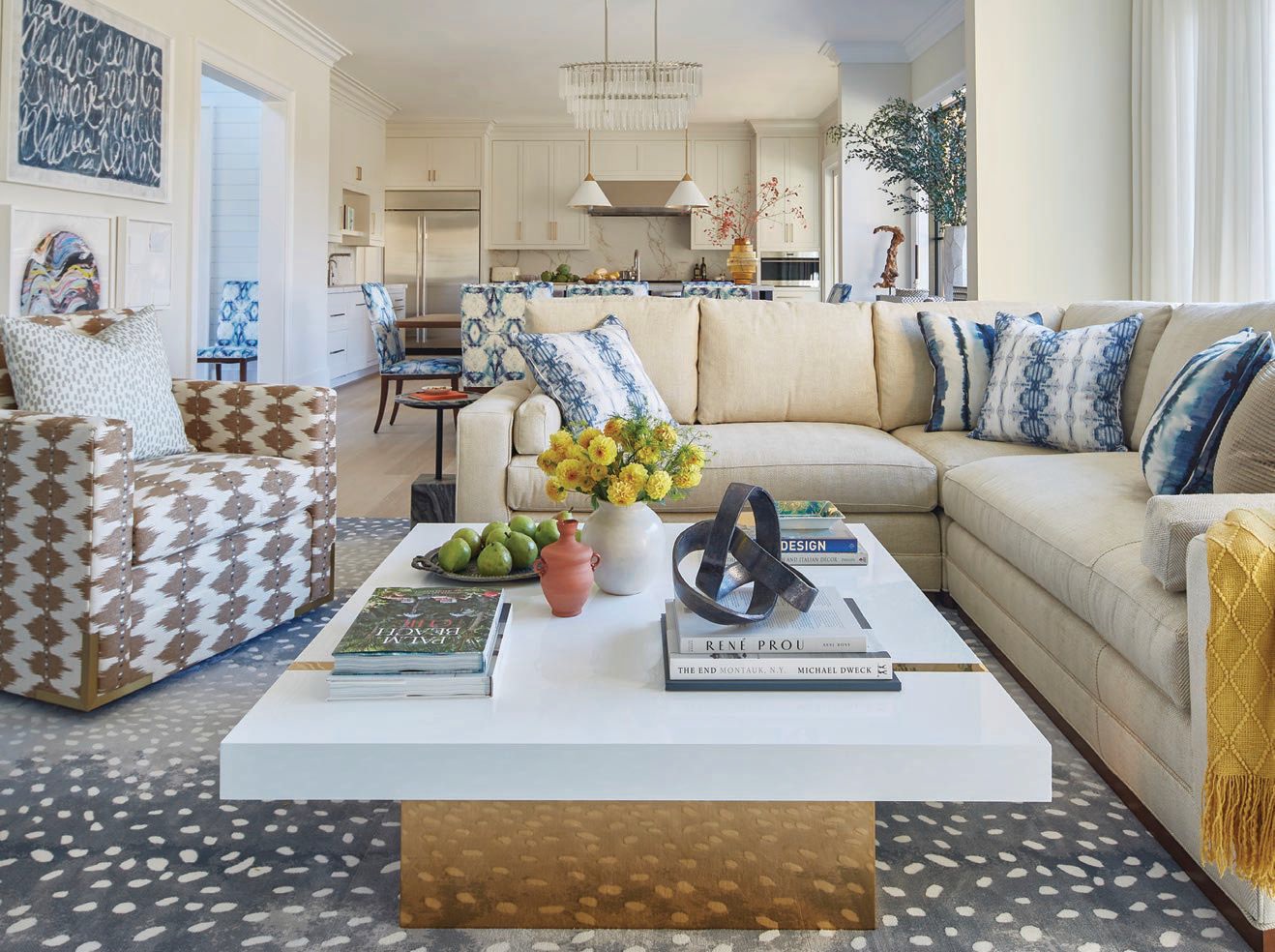 The living room is pattern central with help from accent pillows, artwork, furniture and more PHOTOGRAPHED BY JACOB SNAVELY