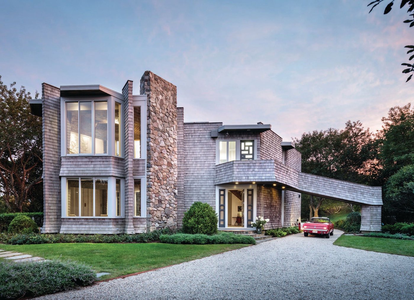The sweeping exterior of Rottet’s home in Montauk. EXTERIOR PHOTO COURTESY OF SCOTT FRANCES