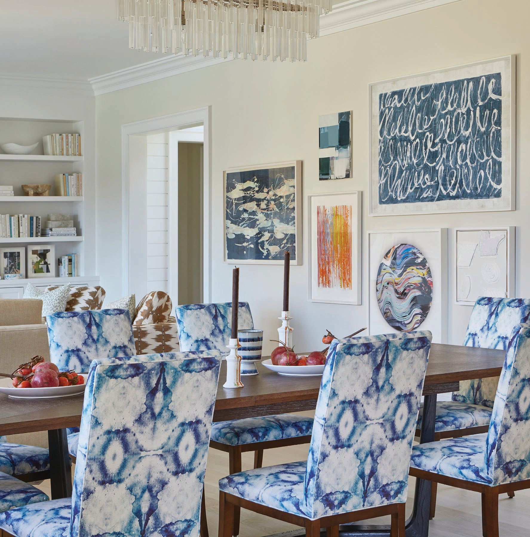 Embodying a true summer house, the home showcases an array of colorful prints and artwork that open up the space and give unique character to each and every room. PHOTOGRAPHED BY JACOB SNAVELY