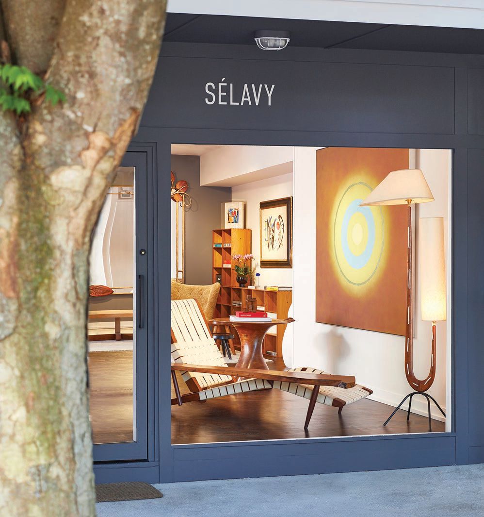 Exterior of Sélavy by Di Donna featuring works by Kenneth Noland and George Nakashima PHOTO BY: JACOB SNAVELY © 2022 KENNETH NOLAND