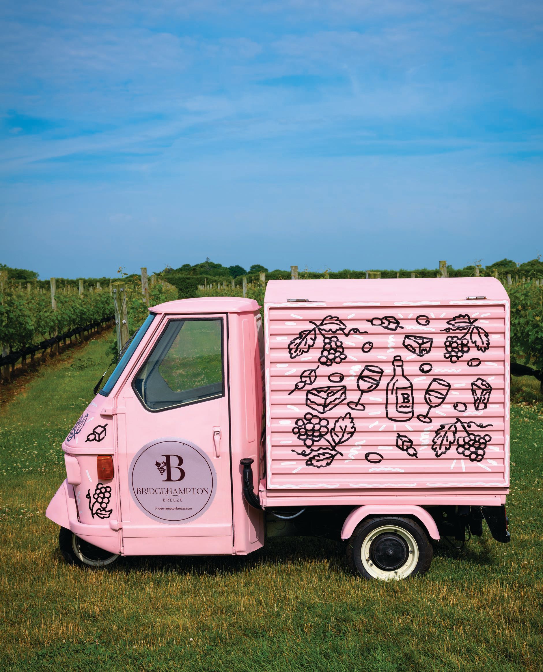 Meet Bridgehampton Breeze's Piaggio Ape wine truck, new for the 2022 summer season. PHOTO BY B. JACOBSON