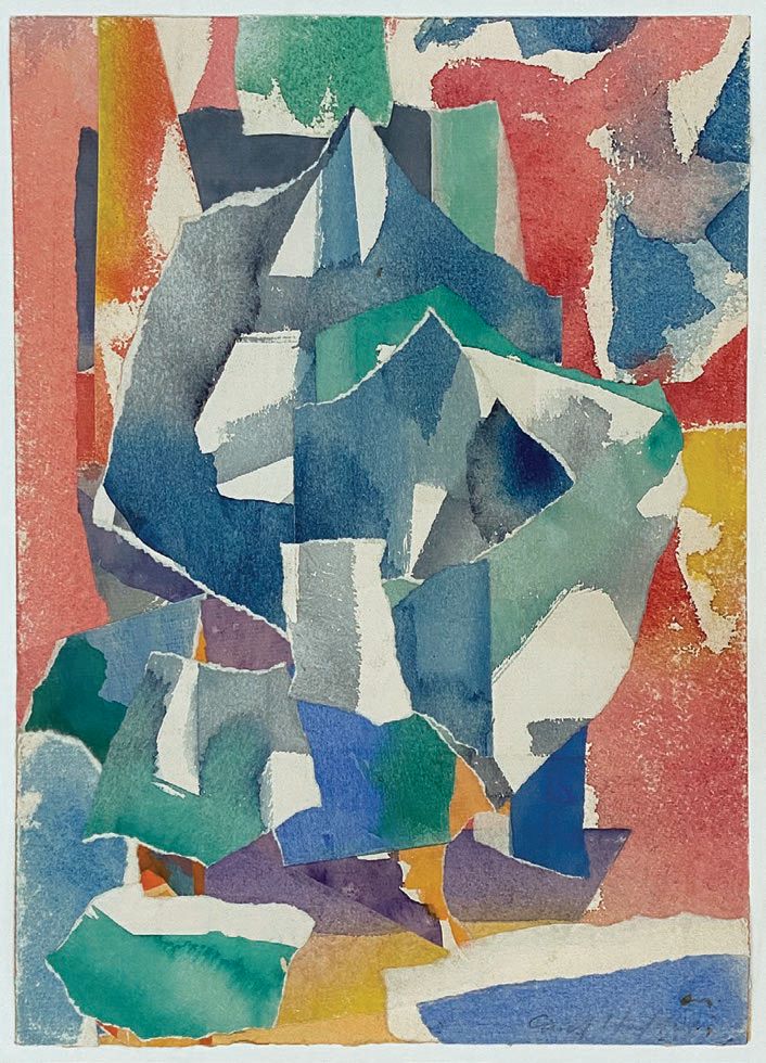 Carl Holty, “Collage #384” (1958, gouache collage on paper), 12 1/2 inches by 9 inches PHOTO COURTESY OF HAMPTONS FINE ART FAIR GALLERISTS